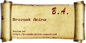 Brozsek Anina névjegykártya